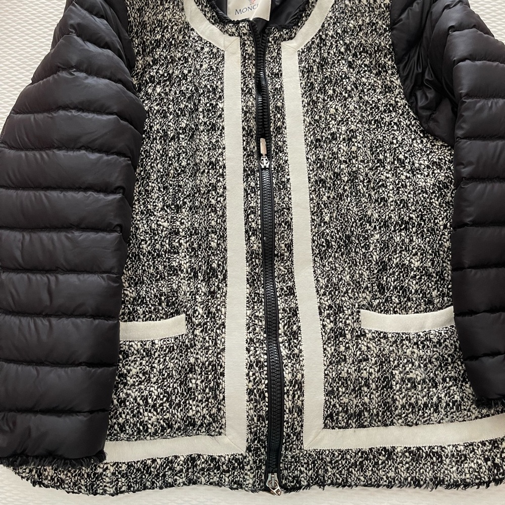 Moncler Women's Black and Cream Puffer Jacket